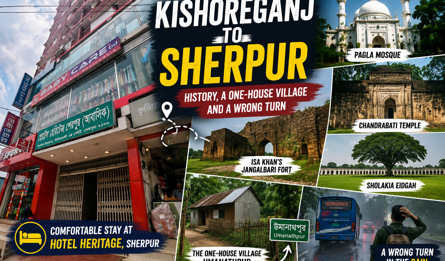 Kishoreganj to Sherpur: History, Umanathpur and a Wrong Turn